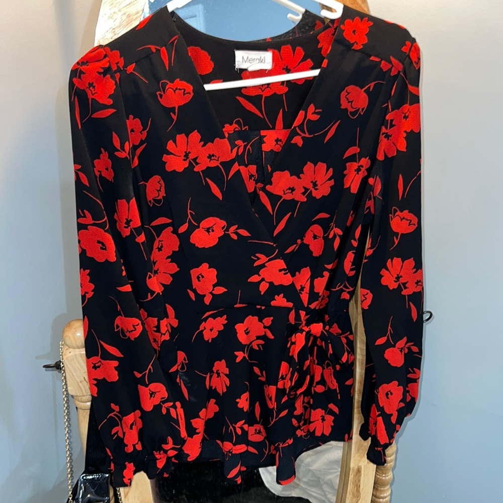Faux wrap blouse